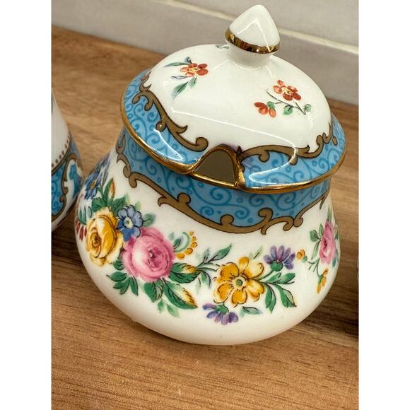 Staffordshire 3pc Salt, Pepper & Condiment Jar, England, Fine Bone China - Picture 8 of 8